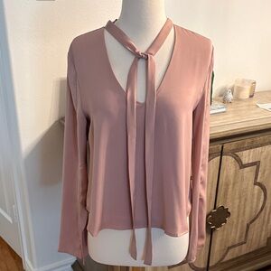 DO+BE Blush Tie-Neck Blouse